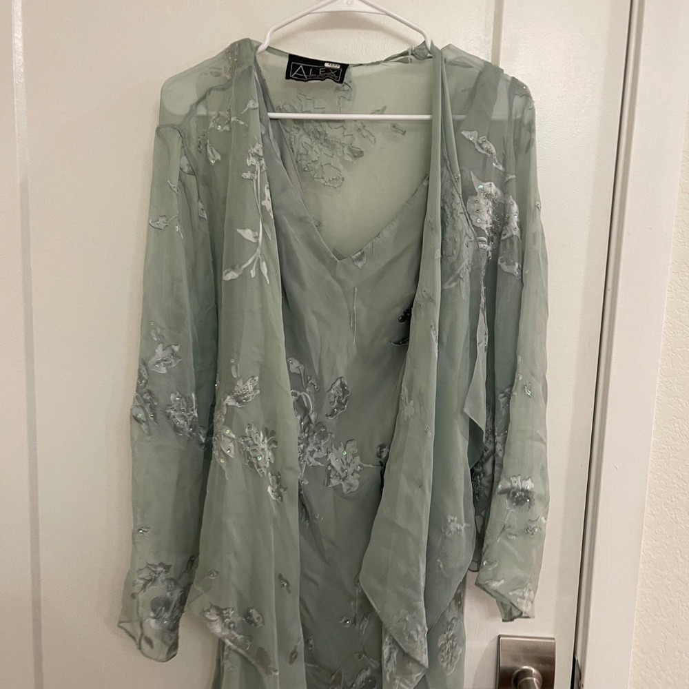 Vintage Silk Y2K Green Whimseygoth Formal Dress Wedding Prom Evening